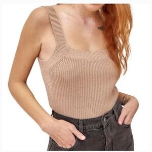 Reformation Tan Knit Tank Top